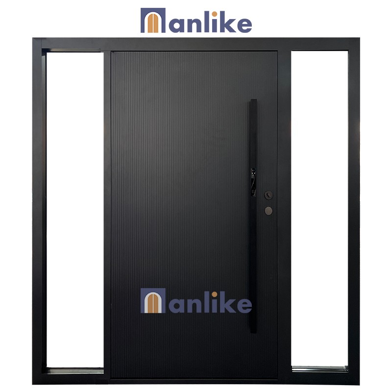 Dark Grey aluminum door with glass window
