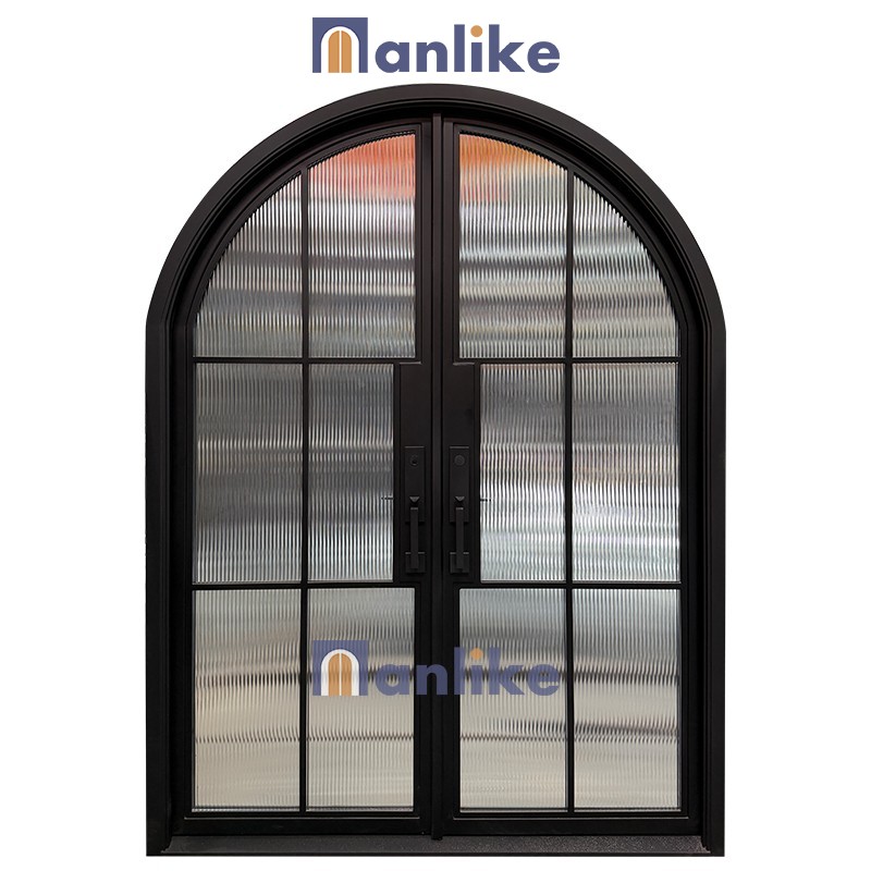 glass wrought iron door