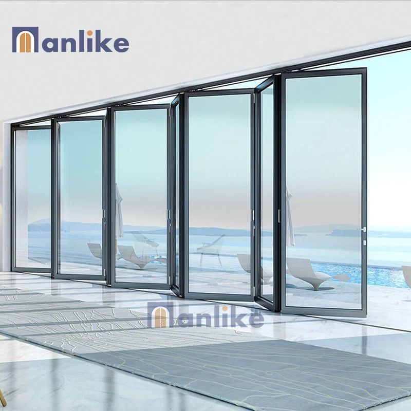external glass aluminum folding glass door