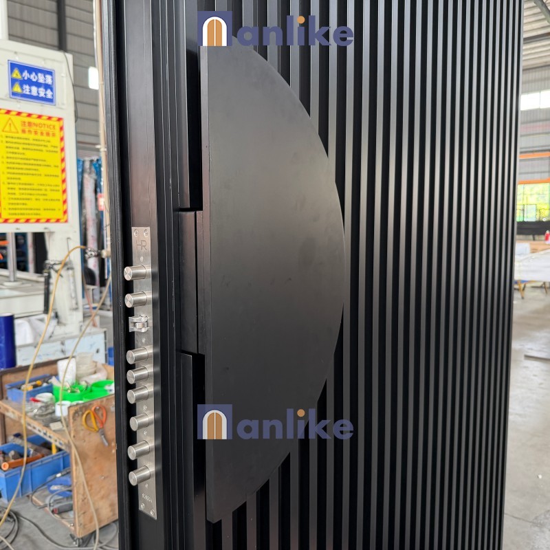embedded smart lock pivot entry door